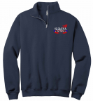 Navy Blue 1/4-Zip Cadet Collar Sweatshirt with Embroidered NASBOCES GC TECH Skills logo